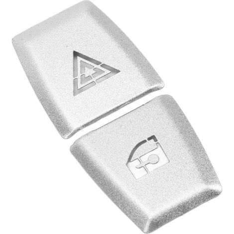2 Plaques Stickers Interrupteur Double Flash Argent Aluminium Alliage Auto Remplacement pour X3 E83 2006-2010 (1/5)