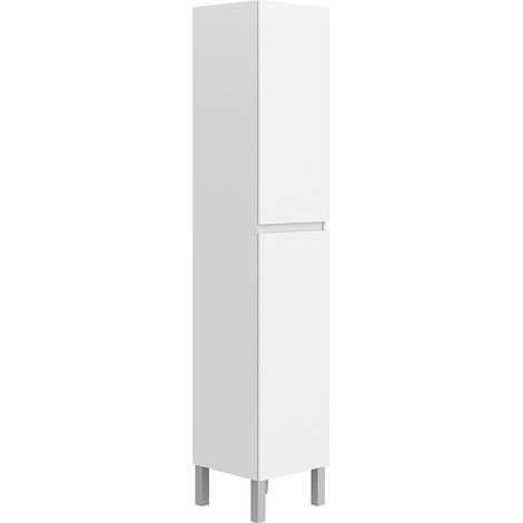 Mobile Alto Da Bagno Con 2 Ante E 6 Ripiani Salvaspazio Colonna Verticale Porta Asciugamani E Accessori Per Bagno Lavanderia Ripostiglio Design Moderno Minimal 182 x 30 x 35 cm Colore Bianco
