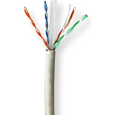 Bobina de cable cat6 solido uutp solo cobre 1000 m para interior redondo lszh gris caja carton (1/2)