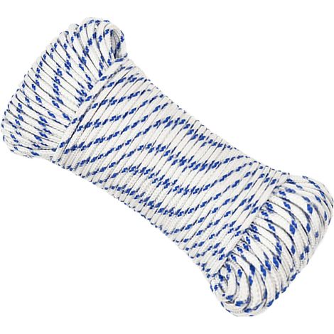 vidaXL Corda multiuso 3 mm 50 m Bianco e Blu PP 67,5 kg Carico massimo