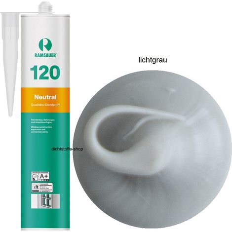 Ramsauer 120 Neutral Fenster Silikon Fugen Dichtstoff 310ml Kartusche lichtgrau (1/5)