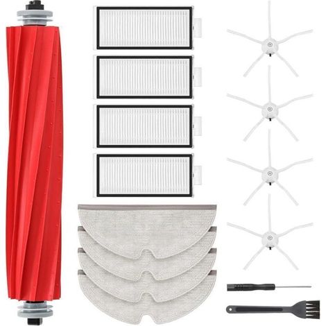 Q7 MAX replacement accessories compatible with Roborock Q7 MAX/Q7 MAX+ vacuum cleaners, 1 main brush, 4 filters, 4 side brushes, 1 brush cleaning tool--DTEKGAZ