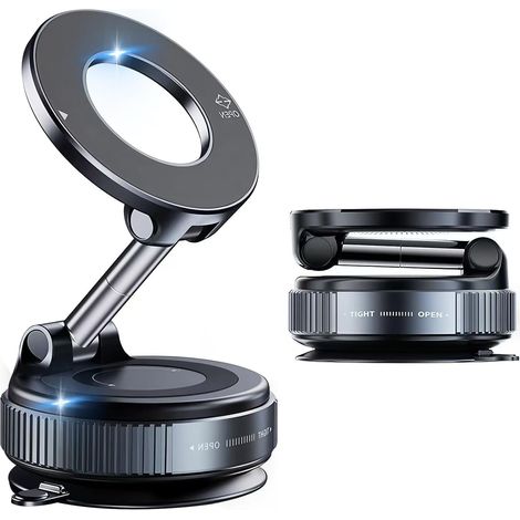 Support de téléphone de voiture magnétique pour Magsafe,Montage de téléphone de voiture à aspiration à vide réglable à 360°,Montage de voiture pour iPhone 17 Pro Max 16 15 14 et tous les smartphones (1/5)