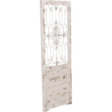 Puerta de madera envejecida blanca 68x3x178h cm
