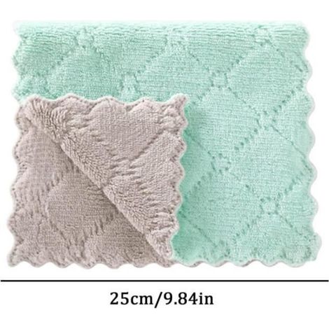 Torchons de cuisine - Non spécifié - 12 pièces - Microfibre absorbante - 25x25 cm - Blanc (1/4)