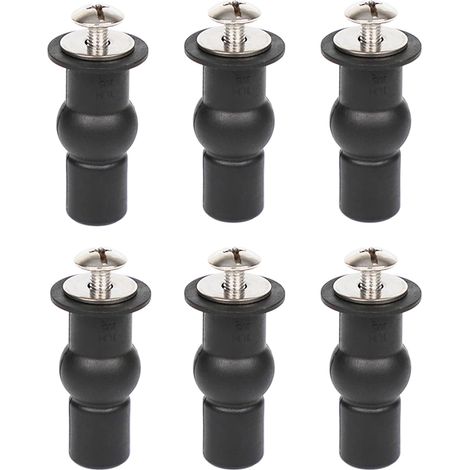 Fixations Pour Abattant De WC - Vis À Expansion En Caoutchouc Et Acier Inoxydable 304 - Convient Aux Abattants À Charnière Supérieure - 6 Pièces (1/5)