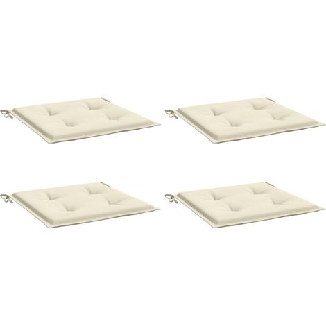 INLIFE Coussins de chaise de jardin 4 pcs Crème 50x50x3 cm Tissu (1/5)