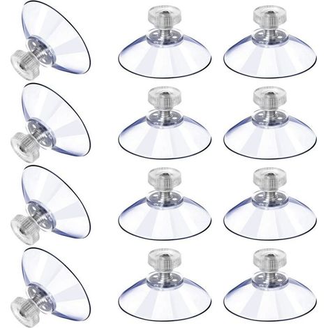 12 Grandes Ventouses Ventouses en Plastique Ventouse Anti-Collision Transparente en Caoutchouc Vis Écrou en Métal Ventouse Solide en PVC Transparent Remplacement avec Écrou de Vis (40M5-10) (1/5)