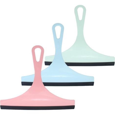 3 Pcs Raclette de Douche,Raclette Vitre,Raclette Salle De Bain,pour Salle de Bain,Porte en Verre,Miroir,Fenêtre,Carrelage,Sol(Bleu + Vert + Rose) (1/4)