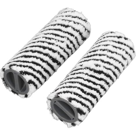 AIDUCHO 2 Pièces Microfibre Brosse Rouleau Sol Humide Sec Nettoyage Pièces de Rechange pour Karcher FC3 FC3D FC5 FC5D FC7 (Le Noir)