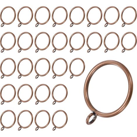 30 anneaux de rideaux en bronze rouge avec œillet, anneaux métalliques antirouille pour tringles à rideaux, anneaux de rideaux de 3,5 pouces de diamètre intérieur pour tringles à rideaux pour suspendr