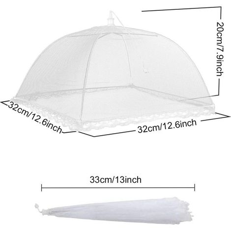 Faltbare Speisenkuppel, fliegensichere Speisenabdeckung, 3-teilige Speisenkuppel, faltbare Kuchenabdeckung, Speisenzelte, für Grill- und Picknickgerichte, (3232 cm) (1/5)