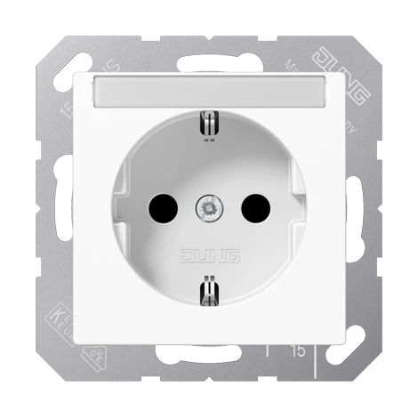 Jung Enchufe SCHUKO®, 16 A 250 V , con campo de rotulación, termoplástico, serie A, blanco alpino A 1520 BFNA WW