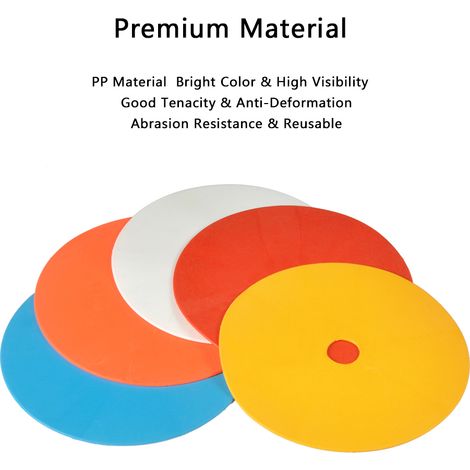 10 Cônes d'Entraînement en PE Souple, 16 cm de Diamètre, Antidérapants, Marqueurs Polyvalents pour Football en Couleurs Vives (1/4)