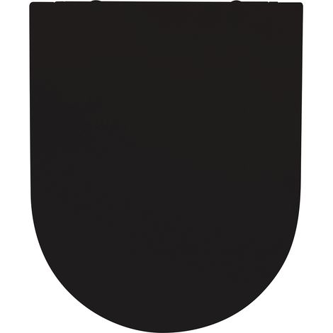 Abattant adulte pour WC déclipsable flat noir – Charnières polypropylène – Soft close silencieux – Extra fin – Gelco Design