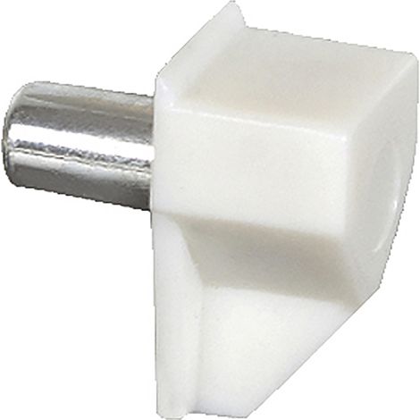 Pack 16 Soporte Pin para Muebles Fabricado en Plástico Acabado en Blanco 16 Unidades -