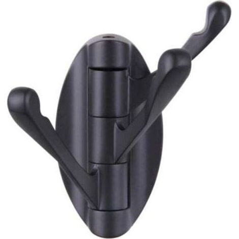 PA Gancio per asciugamani pieghevole nero opaco, gancio girevole in metallo per accappatoio, porta asciugamani da bagno, attaccapanni per camper, montaggio a parete (1/4)