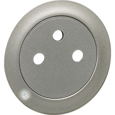 Enjoliveur titane pour prise de courant 2P+T à voyant – Plaque Legrand Céliane – LEG068415 (1/2)
