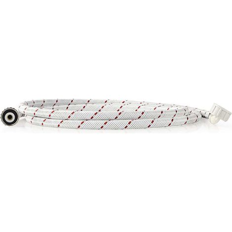 Nedis Nylon Zulaufschlauch / 3/4'' / 3/4'' / 10 Bar / 1.50 m / Anwendung: Schüssel / Waschmaschine / Nylon / Red / Weiss (1/3)