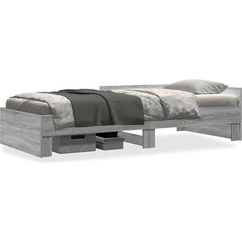 Maison Exclusive - Bettgestell Grau Sonoma 90x200 cm Holzwerkstof