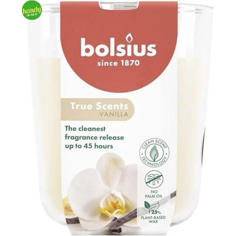 Candela vetro True Scents Vaniglia Bolsius