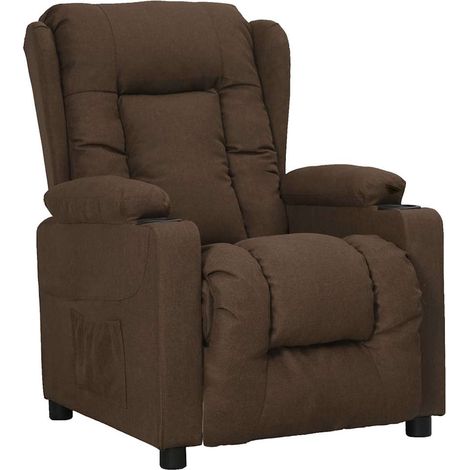 Fauteuil inclinable-Chaise de relaxation-Fauteuil Relax Marron Tissu 877342 (1/5)