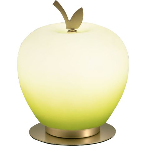Lampe De Table Wendy, Led Intégrée 8 W, Lumière Verte 3000 K, Laiton Satiné, Variateur Tactile, Verre Soufflé - Design Élégant (1/3)