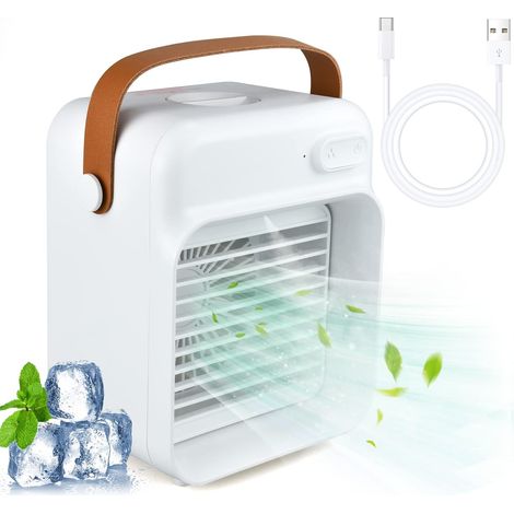 Climatiseurs Mobiles, Mini Refroidisseur d'Air Portable USB Ventilateur, 3 Vitesses Réglables avec Ventilateur Personnel de Refroidissement par Eau et Modes de Pulvérisation pour la Maison, le Bureau (1/5)