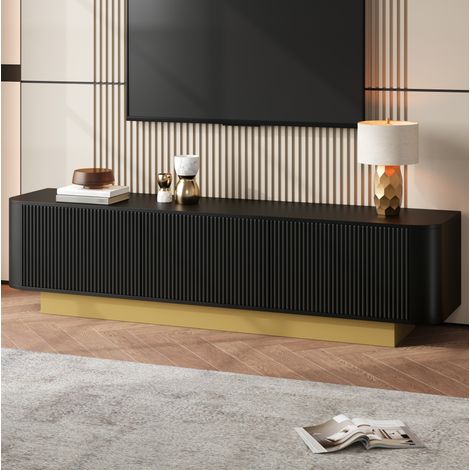 Mobile TV FloraGrace 170x40,5x47 cm nero in MDF e truciolare con contenitore (1/5)