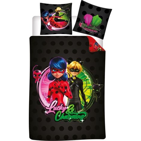Parure de lit réversible Miraculous - Ladybug Lucky and Charming - 140 cm x 200 cm (1/2)