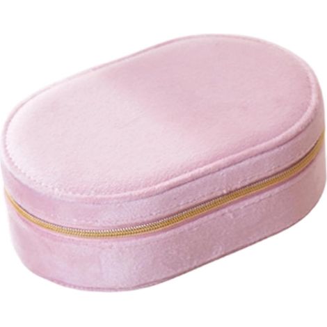 Boîte à bijoux décorative en flanelle avec compartiments de rangement séparés, couvercle sécurisé pour l'organisation de la commode, étui à bijoux portable doublé de flanelle (1/5)