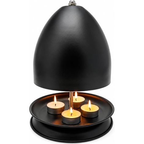 Chauffage pour bougie chauffe-plat, double paroi, en métal, chauffe-bougie pour salon et chambre, chauffage rapide, chauffage d'appoint écoénergétique avec lumière chaude pour l'hiver au bureau (1/5)
