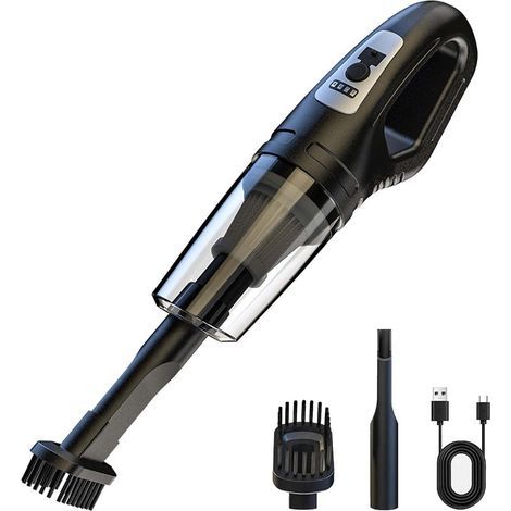Handheld Vacuum Cleaner Cordless, Car Aspirateur, 2 in 1 Portable Vacuum Cleaner Mini Car Seat Cleaner Suction for Kitchen, Pet Hair, Office,Noir (1/5)