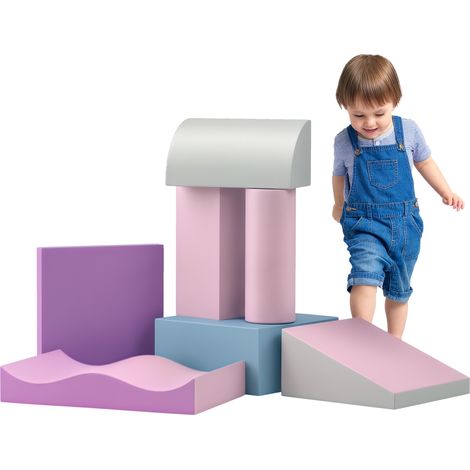 Schaumstoff-Bausteine für Kinder, fördert Kreativität, Kunstleder, 40x40x20 cm, Mehrfarbig, 1-3 Jahre
