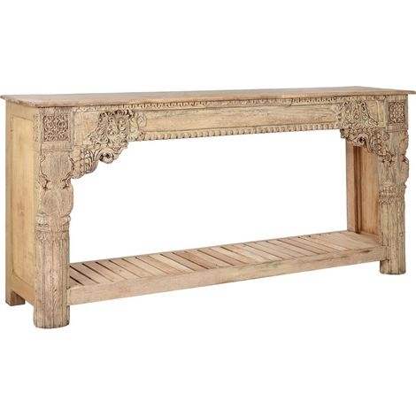 Console sculptée en bois pour élégance intemporelle - Bois naturel nuancé (1/5)