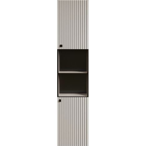 Colonne de salle de bain 2 portes 40x186 cm gris perle - FRUTZ (1/5)