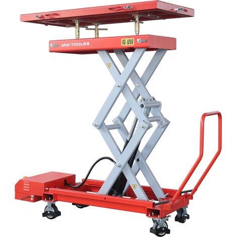 Table élévatrice électrique mobile 1200 kg - Hauteur 2067 mm - 3 plateaux (batterie + mécanique) - 230V - Plateau 1100 x 596 mm MW Tools WTE1205TB (1/5)