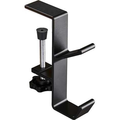 Clamp-on desk bag holder - Student desk hook - Women's handbag hook - With adjustable arm - Backpack holder - Portable headphone holder for tables (1/5)