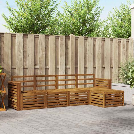 Sofagarnituren 5 pcs Natur Massivholz Akazie