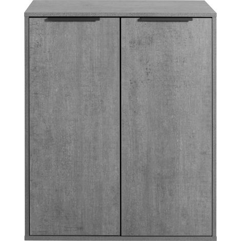 Mobiles 2-türiges Sideboard in Grau 72x35x87