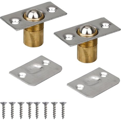 2 Pièces Loqueteau à Bille, Roller Ball Meubles Loquet de Porte, Acier Inoxydable Fermoir Loquet Bille pour Porte avec Vis, Loquet à Bille de Porte pour Armoires, Bureaux, Cuisine (1/5)