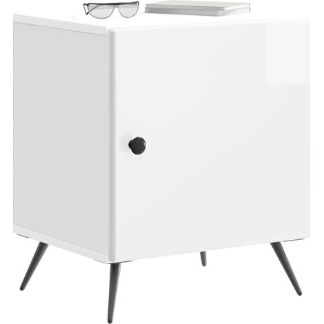 Maison Exclusive - Armadio da Notte Bianco Lucido 43 x 34,5 x 50 cm