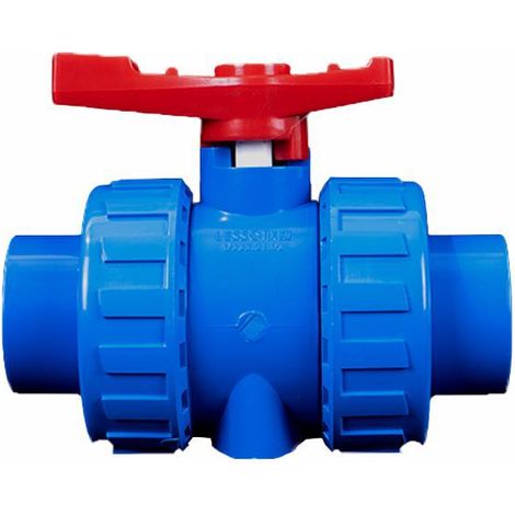 PVC-Kugelhahn, 2-Wege-Lösungsmittelschweißung (Kleber) und BSP (Gewinde) für Wasserversorgungsrohrverschraubung, DN32 (40 mm) (1/5)