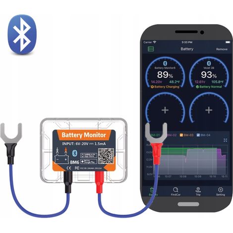 Tester diagnostico intelligente per batterie 6V 12V con app Bluetooth (1/5)