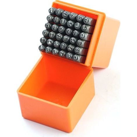 Ensemble de poinçons de lettres 36 pièces, Kit de bricolage, timbres en acier, fournitures d'art 3mm pour bois et métal (1/5)