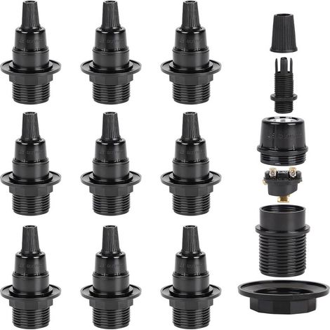 10 x Douille E14 a Visser (250V 2A) Douilles Lampe en Bakélite avec Pince de Câble (1/5)