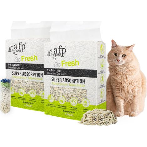 Litière pour Chat Tofu, 5 en 1 au Tofu Mélangé, 12 L, Jetable, 7/24 contrôle des odeurs, sans Poussière et Légèrement Agglomérante, Contrôle des odeurs, Lavable, Faible Résidu (1/5)