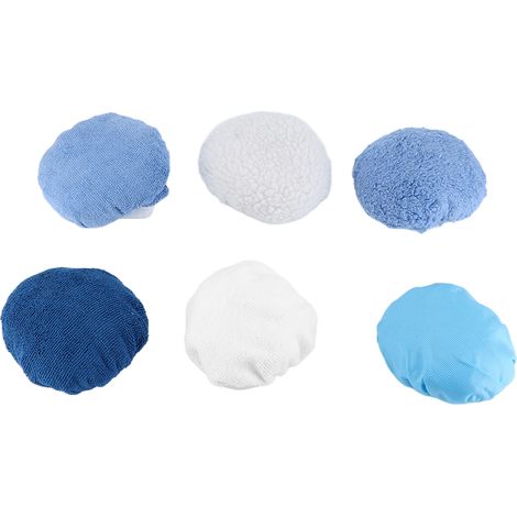 Lot de 28 bonnets de polissage, 4 matières, tampons lustreurs pour voiture et meubles, cire et ponçage (1/5)