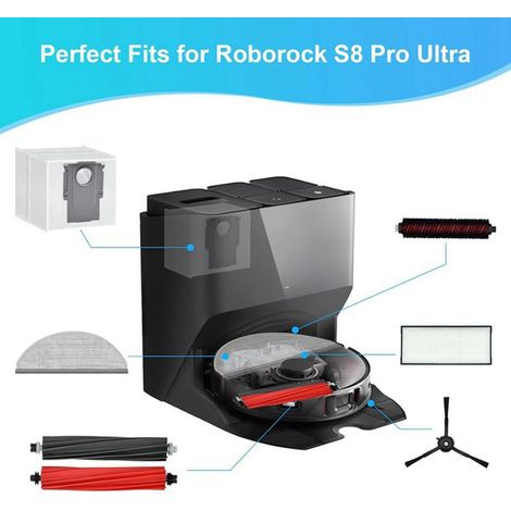 1 jeu de couleurs : voir photo. Matière : plastique. Compatible avec Roborock S8 Pro Ultra.
