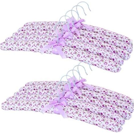 Piège de Pull, cintres rembourrés, 10pcs Parents rembourrés Non glissés, cintres à vêtements rembourrés en Satin à Fleurs, cintres de Pull Doux pour Robe de Chemisier 2, cintres à vête (1/5)